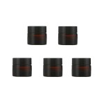 5Pcs 10ml 0.35oz Travel Size Empty Refillable Amber Glass Cosmetic Containers Round Sample Jars Pot Vial Bottle with Inner Liners and Black Lids for Face Creams Lotions and More