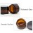 5Pcs 10ml 0.35oz Travel Size Empty Refillable Amber Glass Cosmetic Containers Round Sample Jars Pot Vial Bottle with Inner Liners and Black Lids for Face Creams Lotions and More