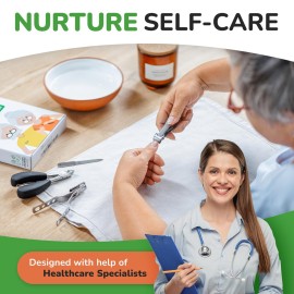 Finger & Toe Nail Clippers for Thick Nails for Seniors - 4-Piece Heavy Duty Toenail Clippers for Seniors - Professional Wide Trimmers for Diabetic People - Complete Kit with Storage Bag Finger & Toe Nail Clippers for Thick Nails for Seniors - 4-Piece Heavy Duty Toenail Clippers for Seniors - Professional Wide Trimmers for Diabetic People - Complete Kit with Storage Bag