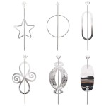 Lawie 6 Pack Vintage Retro Decorative Metal Silver Hair Sticks Hairpins Shawl Pins Long Forks Chopsticks Clips Barrettes Buns Chignon Holder Hair Styles Circle Star Hollow Fancy Accessories