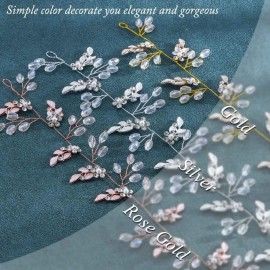 Unicra Leaf Wedding Hair Vine Flower Bridal Hair Piece Crystal Rhinestone Long Headband for Women and Girls (Rose Gold) Unicra Leaf Wedding Hair Vine Flower Bridal Hair Piece Crystal Rhinestone Long Headband for Women and Girls (Rose Gold)