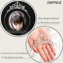 Campsis Princess Headband Rhinestone Tiara Crown Heart Shaped Hairband Hair Clip Hair Loop for Flower Girl Wedding Bridal Prom Birthday Campsis Princess Headband Rhinestone Tiara Crown Heart Shaped Hairband Hair Clip Hair Loop for Flower Girl Wedding Bridal Prom Birthday