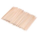Senkary 200 Pcs Orange Wood Nail Sticks, Wax Sticks for Waxing, Double Sided Cuticle Pusher Sticks for Manicure Pedicure, 4.5 Inches