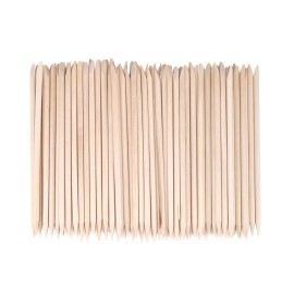 Senkary 200 Pcs Orange Wood Nail Sticks, Wax Sticks for Waxing, Double Sided Cuticle Pusher Sticks for Manicure Pedicure, 4.5 Inches