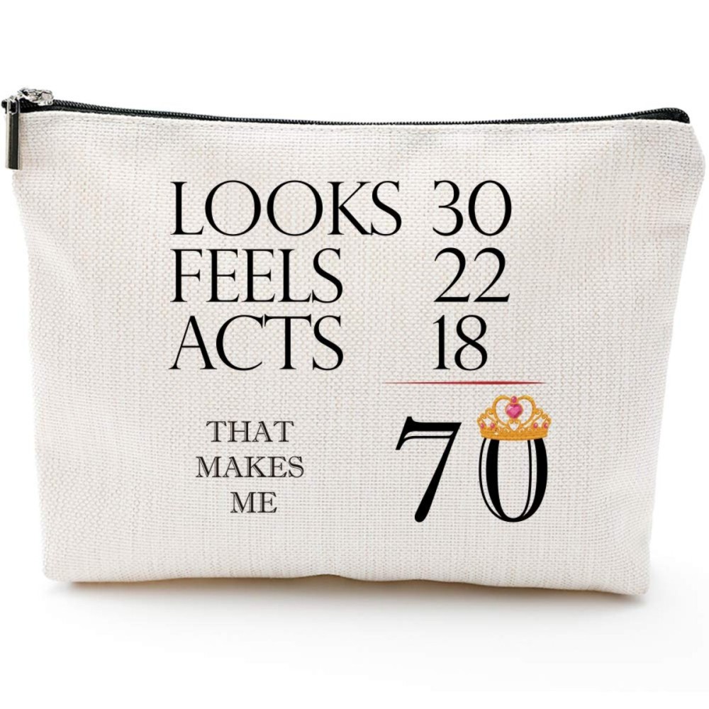 70th Birthday Gifts for Women-That Make Me 70-1955 Birthday Gifts for Women, 70 Years Old Birthday Gifts Makeup Bag for Mom, Wife, Friend, Sister, Her, Colleague, Coworker(Makeup bag-70th Unicorn)