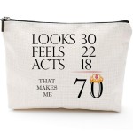 70th Birthday Gifts for Women-That Make Me 70-1955 Birthday Gifts for Women, 70 Years Old Birthday Gifts Makeup Bag for Mom, Wife, Friend, Sister, Her, Colleague, Coworker(Makeup bag-70th Unicorn)