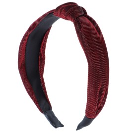 Motique Accessories Holiday Sparkle Turban Knot Headband for Women and Girls- Red