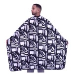 King Midas Haircutting Cape Professional Barber Cape (Black & White)