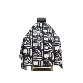 King Midas Haircutting Cape Professional Barber Cape (Black & White)