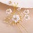 Fstrend Bridal Wedding Hair Pins White Flower Clip Gold Bride Hair Accessory for Women and Girls (Pack of 2) (Gold)
