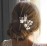 Fstrend Bridal Wedding Hair Pins White Flower Clip Silver Bride Hair Accessory for Women and Girls