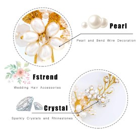 Fstrend Bridal Wedding Hair Pins Silver Sparkly Rhinestones Pearls Hair Pin Crystals Bride Hairpieces Leaves Hair Accessories for Women and Girls(Pack of 2) (Gold) Fstrend Bridal Wedding Hair Pins Silver Sparkly Rhinestones Pearls Hair Pin Crystals Bride Hairpieces Leaves Hair Accessories for Women and Girls(Pack of 2) (Gold)