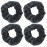 4 Pack Shiny Marble Grain Metallic Festival Christmas Hair Scrunchies Hair Eleastic Bands Scrunchy Hair Ties Ropes Ponytail Holders Wrist Bands for Girls School,Dance,Stage (Black)