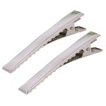 50PCS Silver Metal Flat Alligator Hair Clips Single Prong Curl Clips DIY Hair Clips with Teeth for Hair Styling Hairbow Accessories, 3.1 Inch