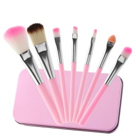 MWOOT 7Pcs Girl Makeup Brushes,Synthetic Fiber Make up Brush Set Foundation Blush eyeshadow Eyebrow Lip Brush Blending Cosmetic Beauty Brushes