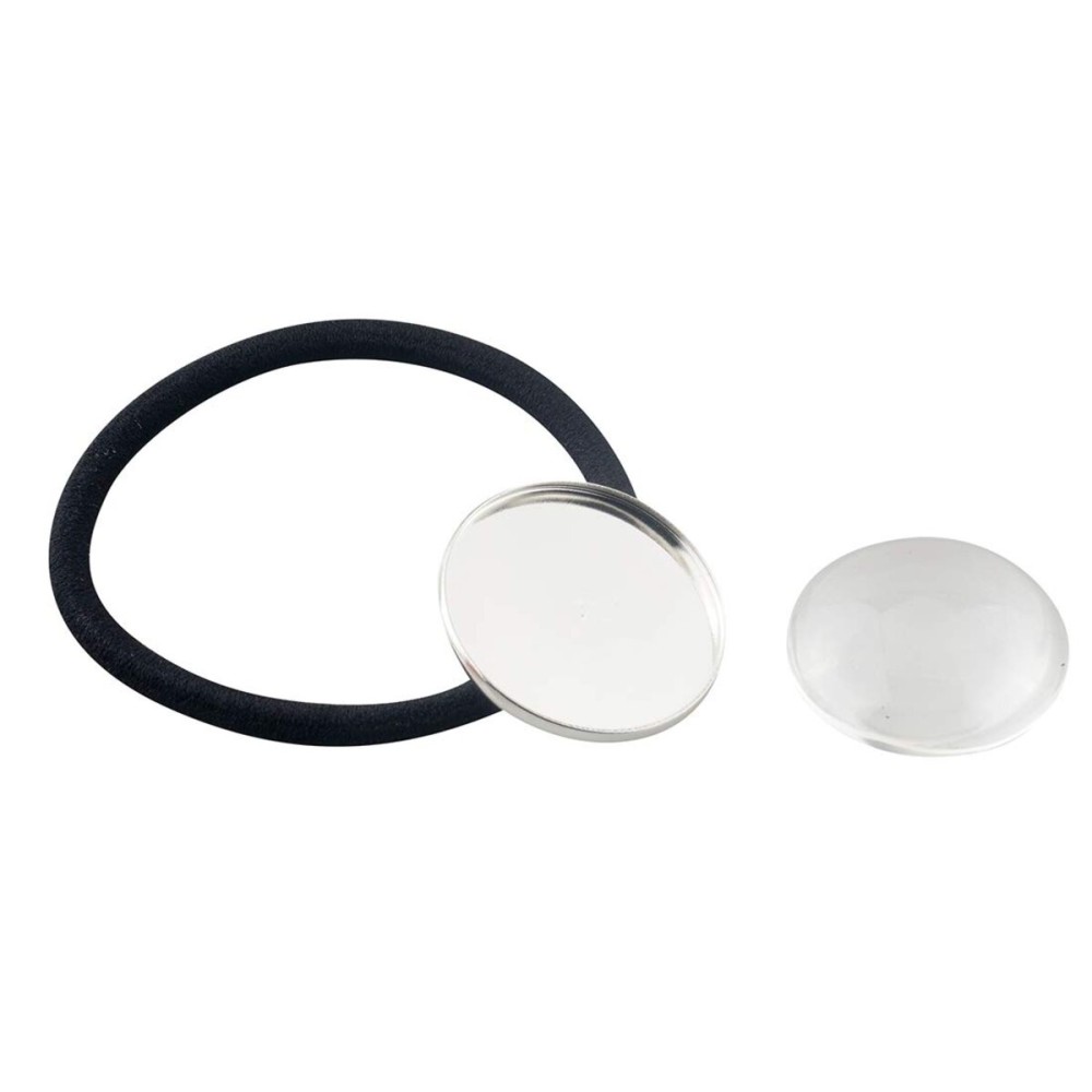 ALLinONE Hair Bands Hair Ties Cabochon Setting Frame Tray 20mm Round Bezel with Glass Domes for DIY Craft (Silver) ALLinONE Hair Bands Hair Ties Cabochon Setting Frame Tray 20mm Round Bezel with Glass Domes for DIY Craft (Silver)
