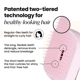 Tangle Teezer Compact Styler Detangling Hairbrush, Pearlescent Matte Chrome