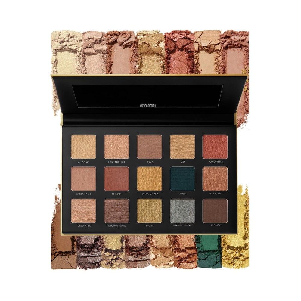Milani Gilded Gold Hyper Pigmented Eyeshadow Palette - 15 Glamorous Eyeshadow Colors Including Metallic, Mattes, Duo-Chromes and Golds Milani Gilded Gold Hyper Pigmented Eyeshadow Palette - 15 Glamorous Eyeshadow Colors Including Metallic, Mattes, Duo-Chromes and Golds