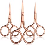 Mudder 3 Pack Small Nose Scissors Facial Hair Trimming Mini Beauty Stainless Steel Grooming Pointed Scissor for Grooming Eyebrows, Nose, Mustache, Beard