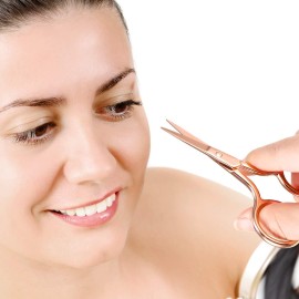 Mudder 3 Pack Small Nose Scissors Facial Hair Trimming Mini Beauty Stainless Steel Grooming Pointed Scissor for Grooming Eyebrows, Nose, Mustache, Beard