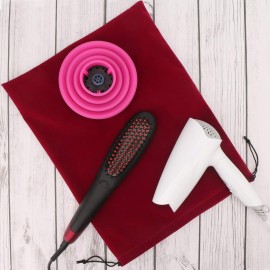 Segbeauty Blow Dryer Bag, Hair Dryer Storage Bag, 11.8x15.7 inches Satin Lined Storage Bags with Drawstring Wine Red Velvet Pouch Bag Travel Organizer for Diffuser, Straighteners, Clothes Segbeauty Blow Dryer Bag, Hair Dryer Storage Bag, 11.8x15.7 inches Satin Lined Storage Bags with Drawstring Wine Red Velvet Pouch Bag Travel Organizer for Diffuser, Straighteners, Clothes
