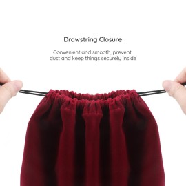 Segbeauty Blow Dryer Bag, Hair Dryer Storage Bag, 11.8x15.7 inches Satin Lined Storage Bags with Drawstring Wine Red Velvet Pouch Bag Travel Organizer for Diffuser, Straighteners, Clothes Segbeauty Blow Dryer Bag, Hair Dryer Storage Bag, 11.8x15.7 inches Satin Lined Storage Bags with Drawstring Wine Red Velvet Pouch Bag Travel Organizer for Diffuser, Straighteners, Clothes