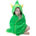 MICHLEY Unisex Baby Animal Hooded Bath Towel Soft Cotton Beach Swimming Bathrobe for 0-6T, Green