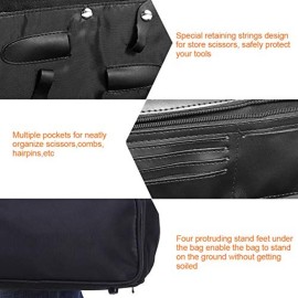 Sonew Portable Salon Barber Handbag, Hairdressing Tools Bag, Large Capacity Hair Stylist Organizer, Black