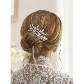 Unicra Bride Wedding Gold Leaf Hair Comb Crtstal Bridal Headpiece Bridesmaids Pearls Hair Accessories for Women and Girls (Gold) Unicra Bride Wedding Gold Leaf Hair Comb Crtstal Bridal Headpiece Bridesmaids Pearls Hair Accessories for Women and Girls (Gold)