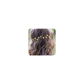 Shegirl Bridal Leaf Hair Vine Delicate Handmade Leaves Hair Chain Gold Wedding Hair Accessories Jewelry for Bride and Women (Gold)