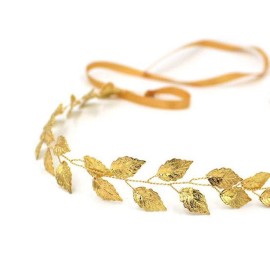 Shegirl Bridal Leaf Hair Vine Delicate Handmade Leaves Hair Chain Gold Wedding Hair Accessories Jewelry for Bride and Women (Gold)