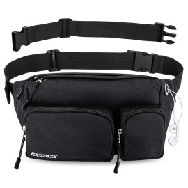CXWMZY Fanny Packs For Women & Men, Waist Bag Hip Bum Bag Strap Extension Large Capacity Easy Carry Any Phone Passport Wallet for Outdoors Workout Traveling Casual Running Hiking Cycling Dog Walking