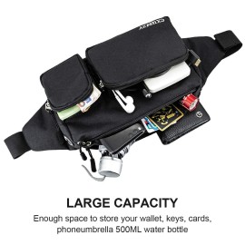 CXWMZY Fanny Packs For Women & Men, Waist Bag Hip Bum Bag Strap Extension Large Capacity Easy Carry Any Phone Passport Wallet for Outdoors Workout Traveling Casual Running Hiking Cycling Dog Walking