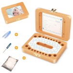 Esweny Baby Tooth Box,Solid Wood Teeth Boxes,Teeth Storage Box,Baby Save Boxes,Kids Keepsake Organizer for Baby Teeth and Hair,Baby Shower& Birthday Gift