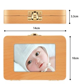 Esweny Baby Tooth Box,Solid Wood Teeth Boxes,Teeth Storage Box,Baby Save Boxes,Kids Keepsake Organizer for Baby Teeth and Hair,Baby Shower& Birthday Gift