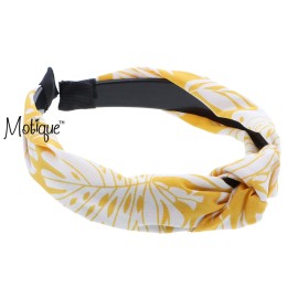 Motique Accessories Turban Knot Headband with Leaves for Women and Girls-Yellow Motique Accessories Turban Knot Headband with Leaves for Women and Girls-Yellow