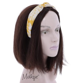 Motique Accessories Turban Knot Headband with Leaves for Women and Girls-Yellow Motique Accessories Turban Knot Headband with Leaves for Women and Girls-Yellow