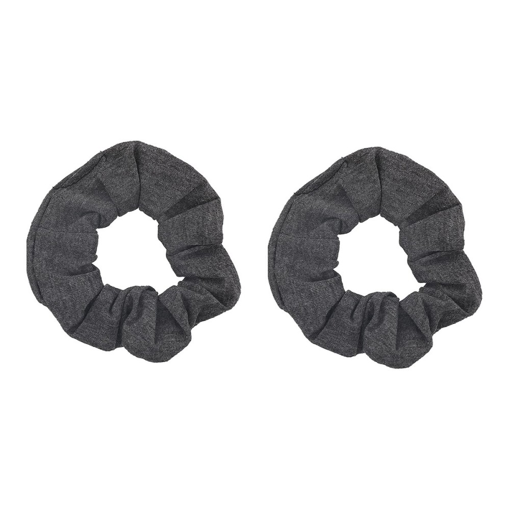Set of 2 Solid Scrunchies (Dark Heather Grey)