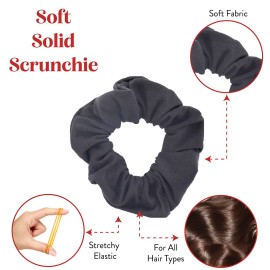 Set of 2 Solid Scrunchies (Dark Heather Grey)