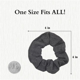 Set of 2 Solid Scrunchies (Dark Heather Grey)