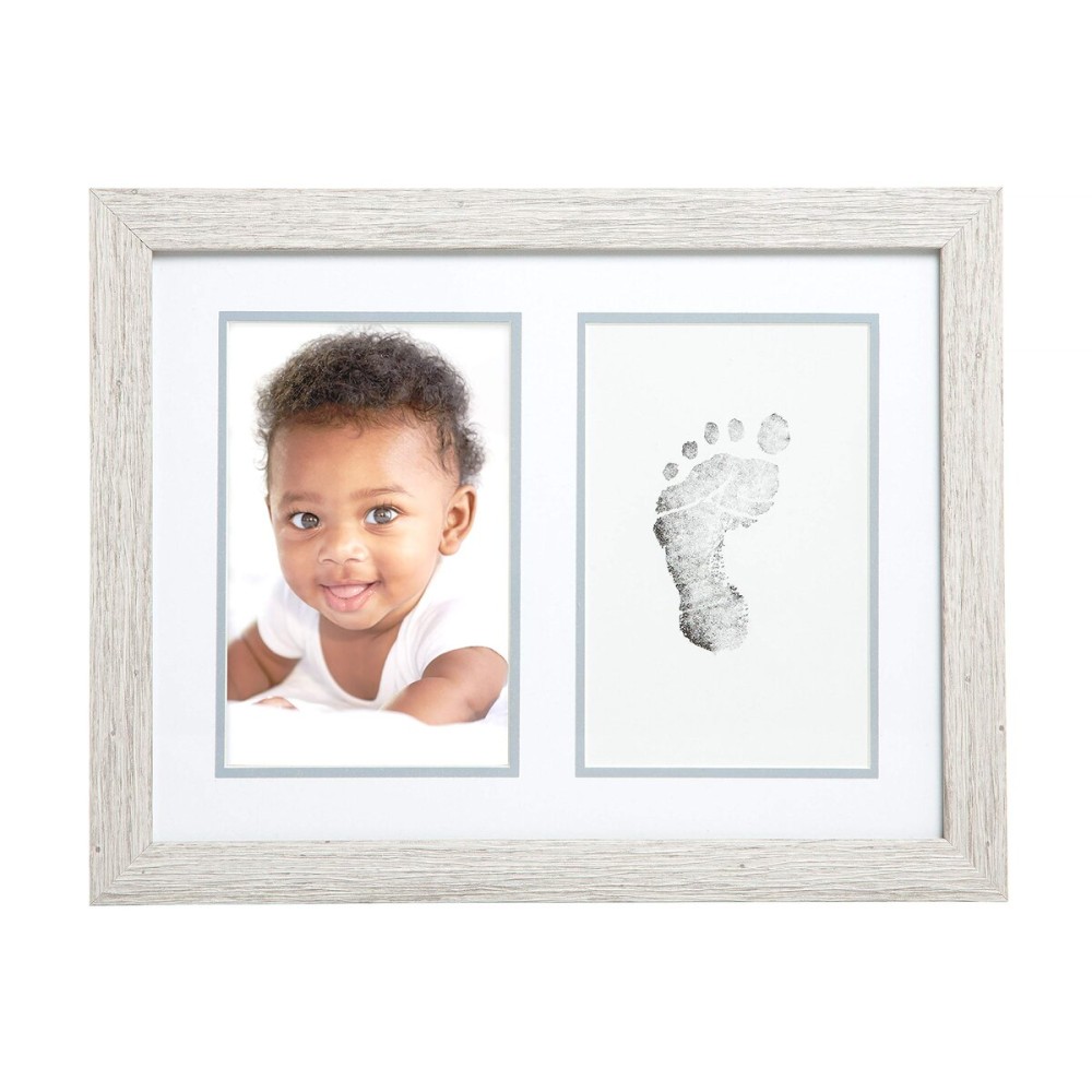 Kate & Milo Rustic Baby Footprint Photo Frame and Ink Kit, Woodland Nursery Dcor, Rustic Picture Frames