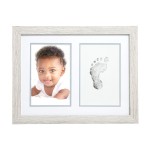 Kate & Milo Rustic Baby Footprint Photo Frame and Ink Kit, Woodland Nursery Dcor, Rustic Picture Frames