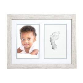 Kate & Milo Rustic Baby Footprint Photo Frame and Ink Kit, Woodland Nursery Dcor, Rustic Picture Frames