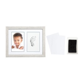Kate & Milo Rustic Baby Footprint Photo Frame and Ink Kit, Woodland Nursery Dcor, Rustic Picture Frames