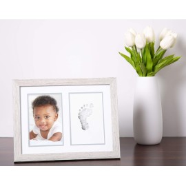 Kate & Milo Rustic Baby Footprint Photo Frame and Ink Kit, Woodland Nursery Dcor, Rustic Picture Frames