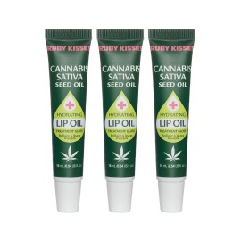 Ruby Kisses Hydrating Lip Oil Cannabis Sativa Hemp Seed RLO04D1 (3 PACK)