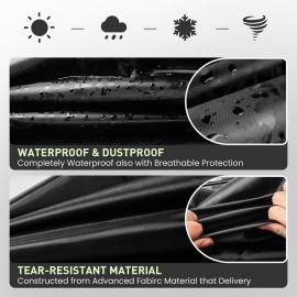 Golf Bag Rain Cover Waterproof Hood Protection Black Pack Durable Lightweight Club Bags Raincoat for Men Women Golfer (1 Pack Standard)