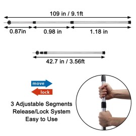 Sunnyglade 2 Pcs Adjustable Tarp Poles, Silver , Telescoping Aluminum Rods Portable Awning Poles for Camping,Backpacking,Hiking(Set of 2)