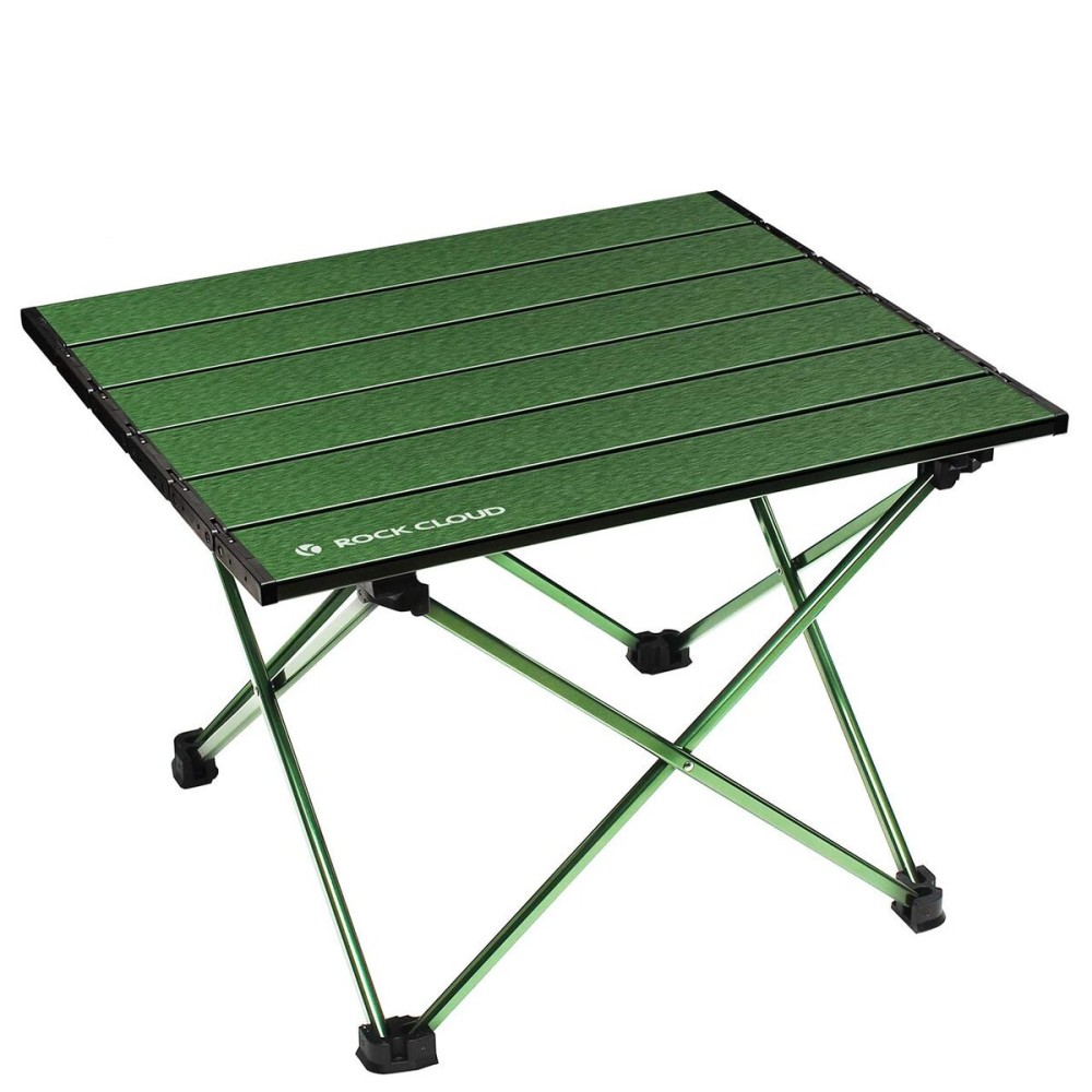 ROCK CLOUD Portable Camping Table Ultralight Aluminum Folding Beach Table Camp for Camping Hiking Backpacking Outdoor Picnic, Green