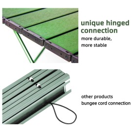 ROCK CLOUD Portable Camping Table Ultralight Aluminum Folding Beach Table Camp for Camping Hiking Backpacking Outdoor Picnic, Green